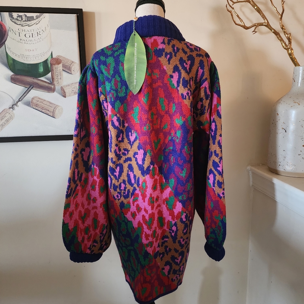 🔥FARM Rio Mixed Leopard Pop Sweater Dress - Picture 9 of 17